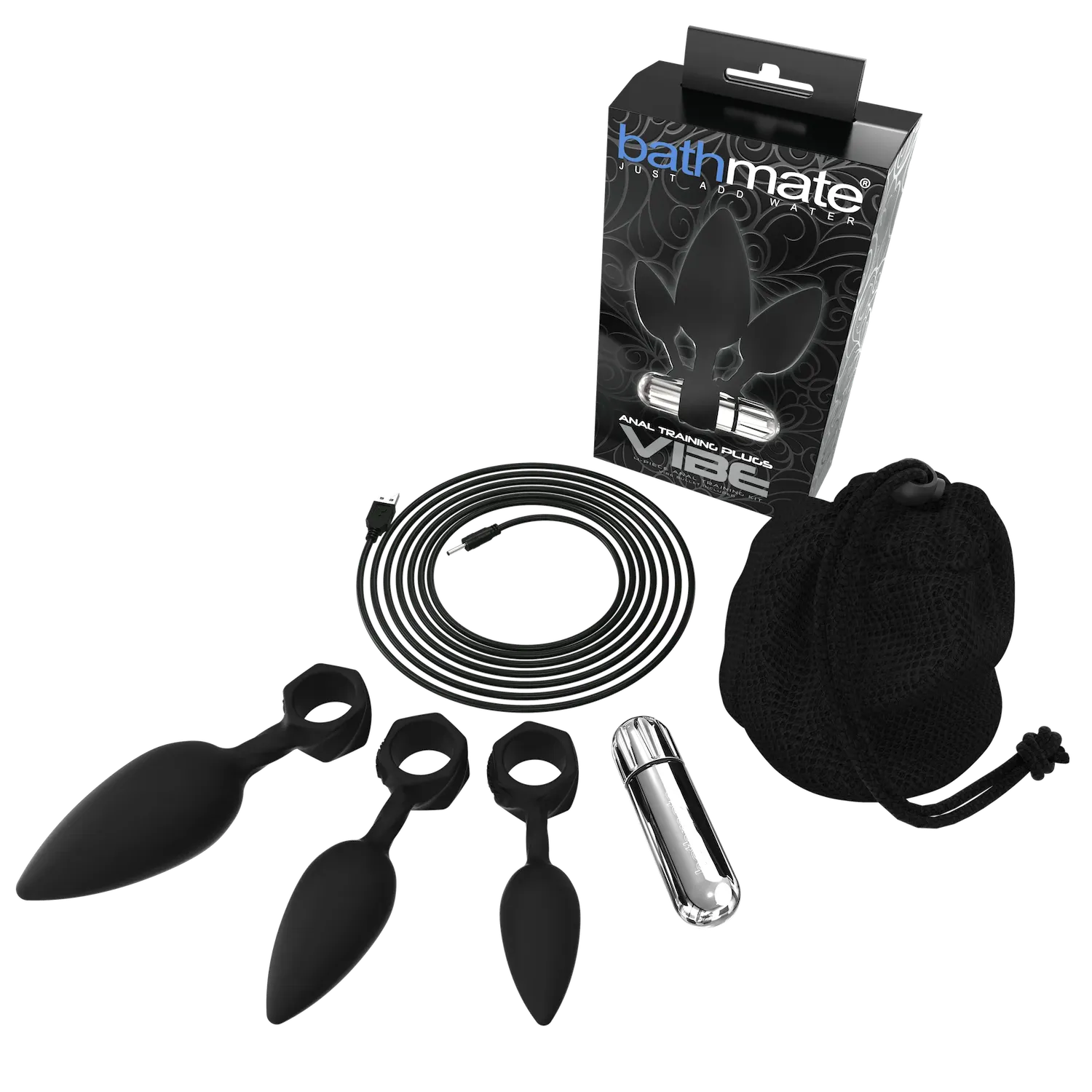 Bathmate Anal Training Butt Plugs + Vibe Set