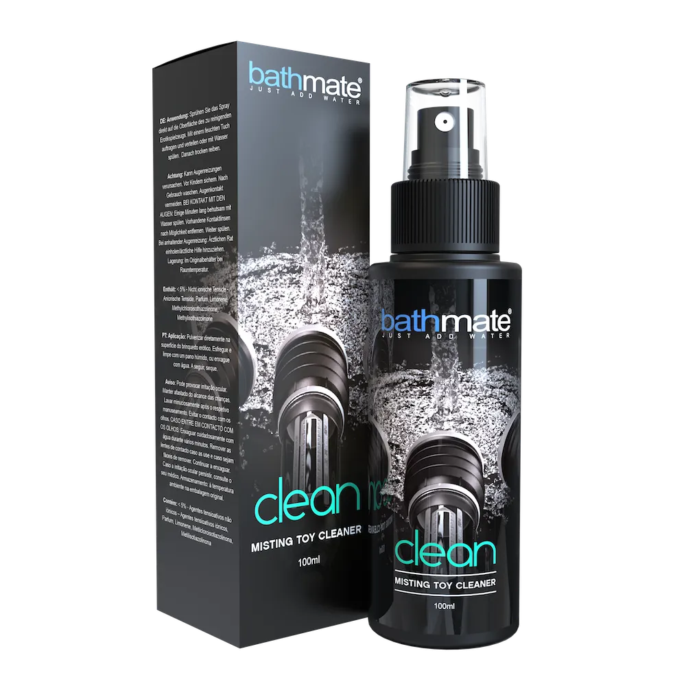 Bathmate toy cleaner bottle and packaging on a white background