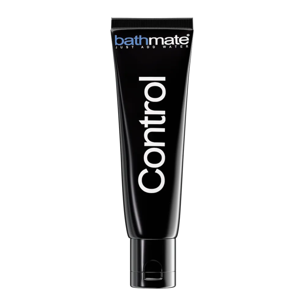 Black tube of bathmate 'Control' on a white background
