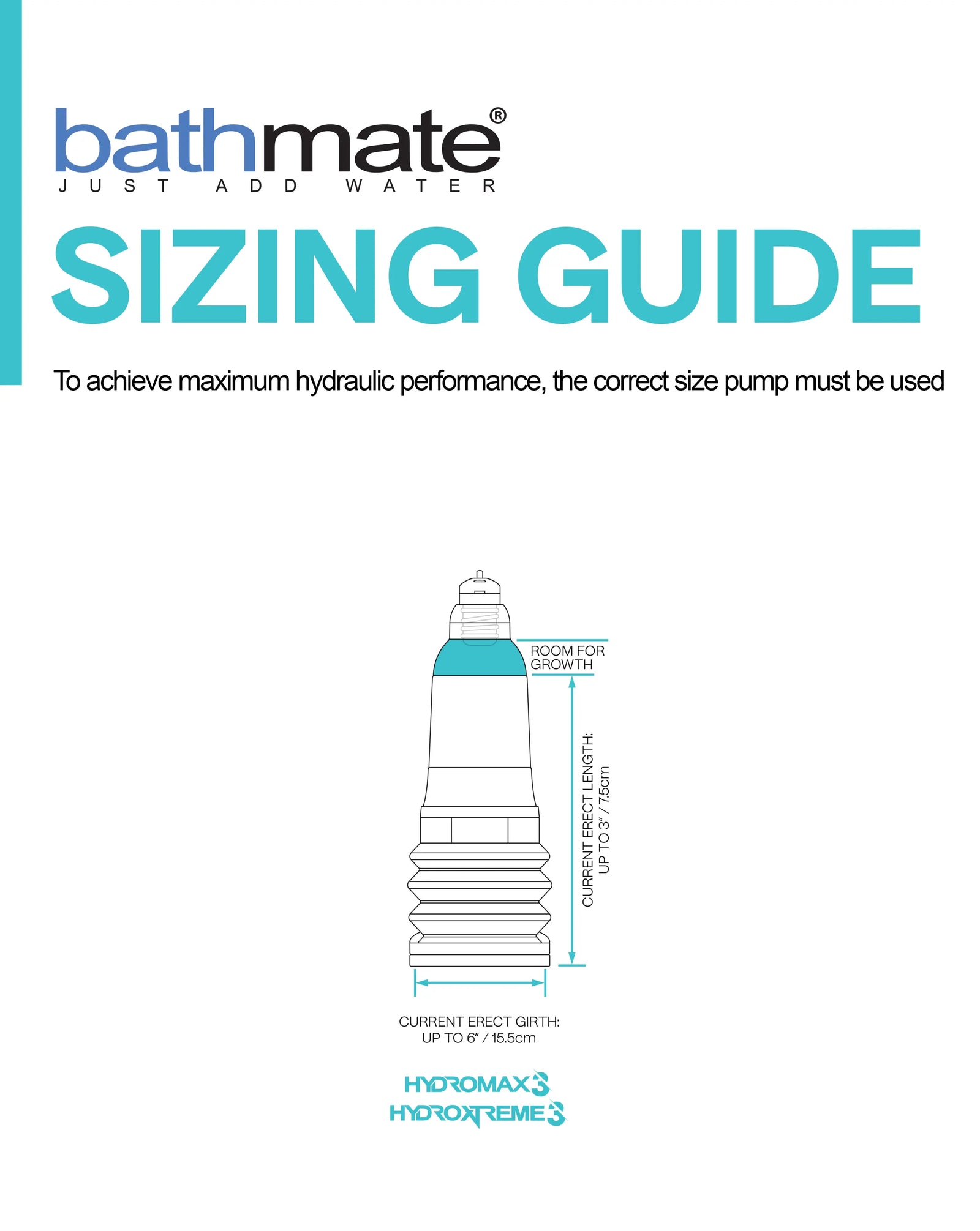 bathmate hydromax 3 hydroxtreme 3 size guide