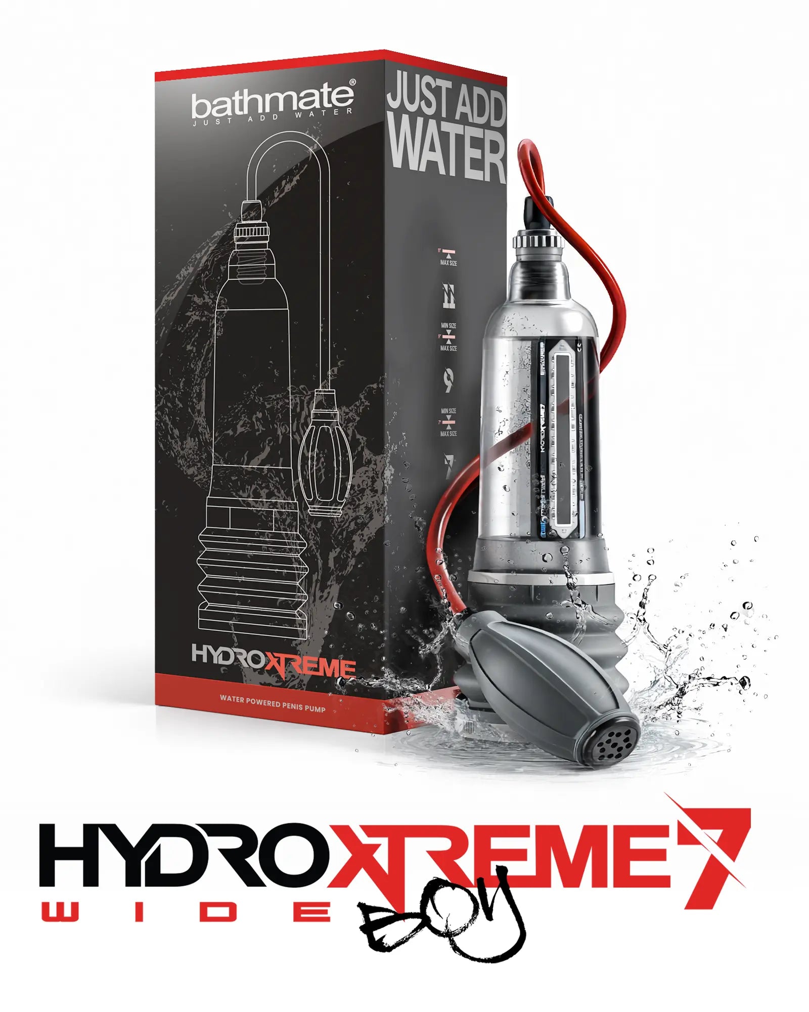 Bathmate HydroXtreme 7 Wide Boy kit with handball pump and packaging