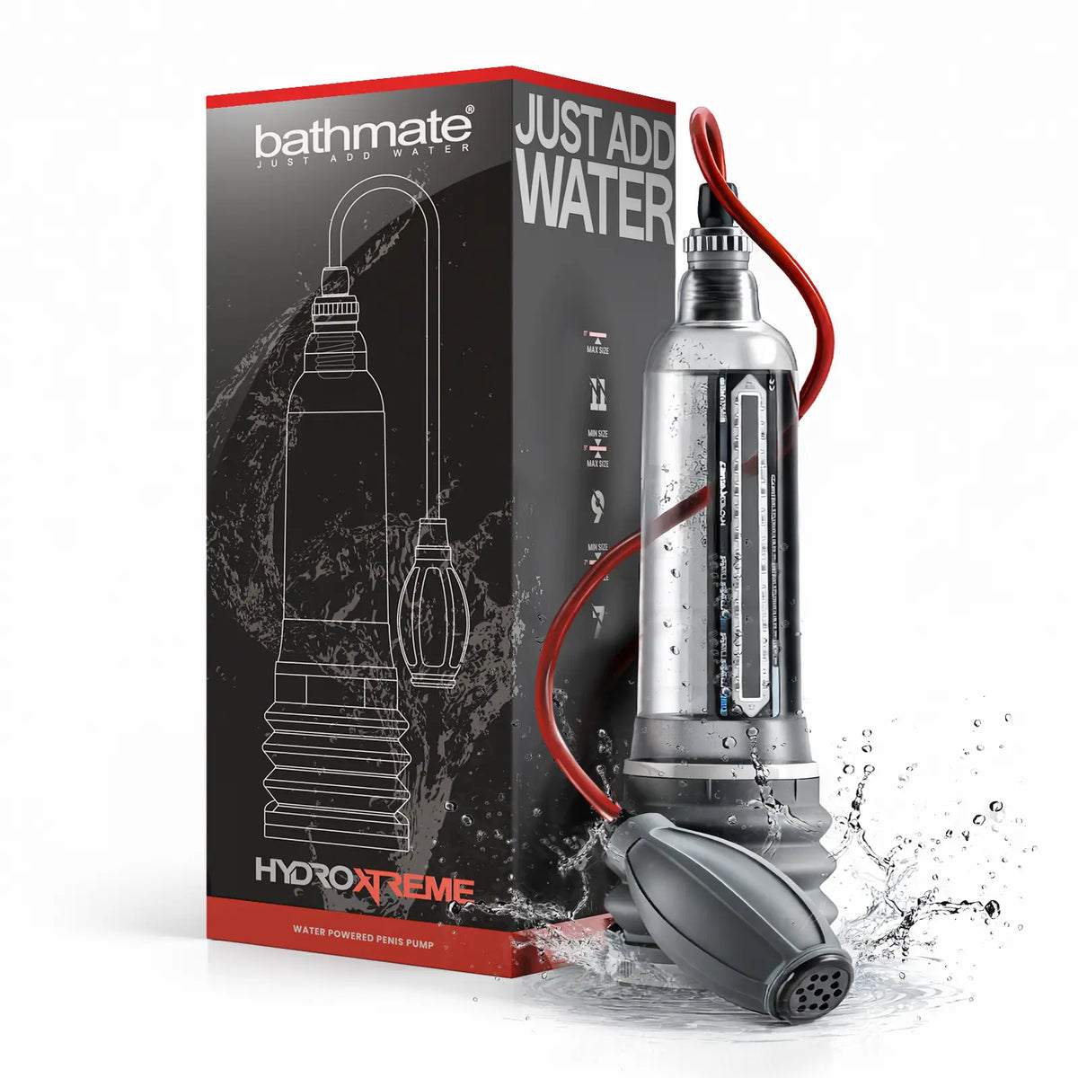 Bathmate HydroXtreme pump with packaging on a white background