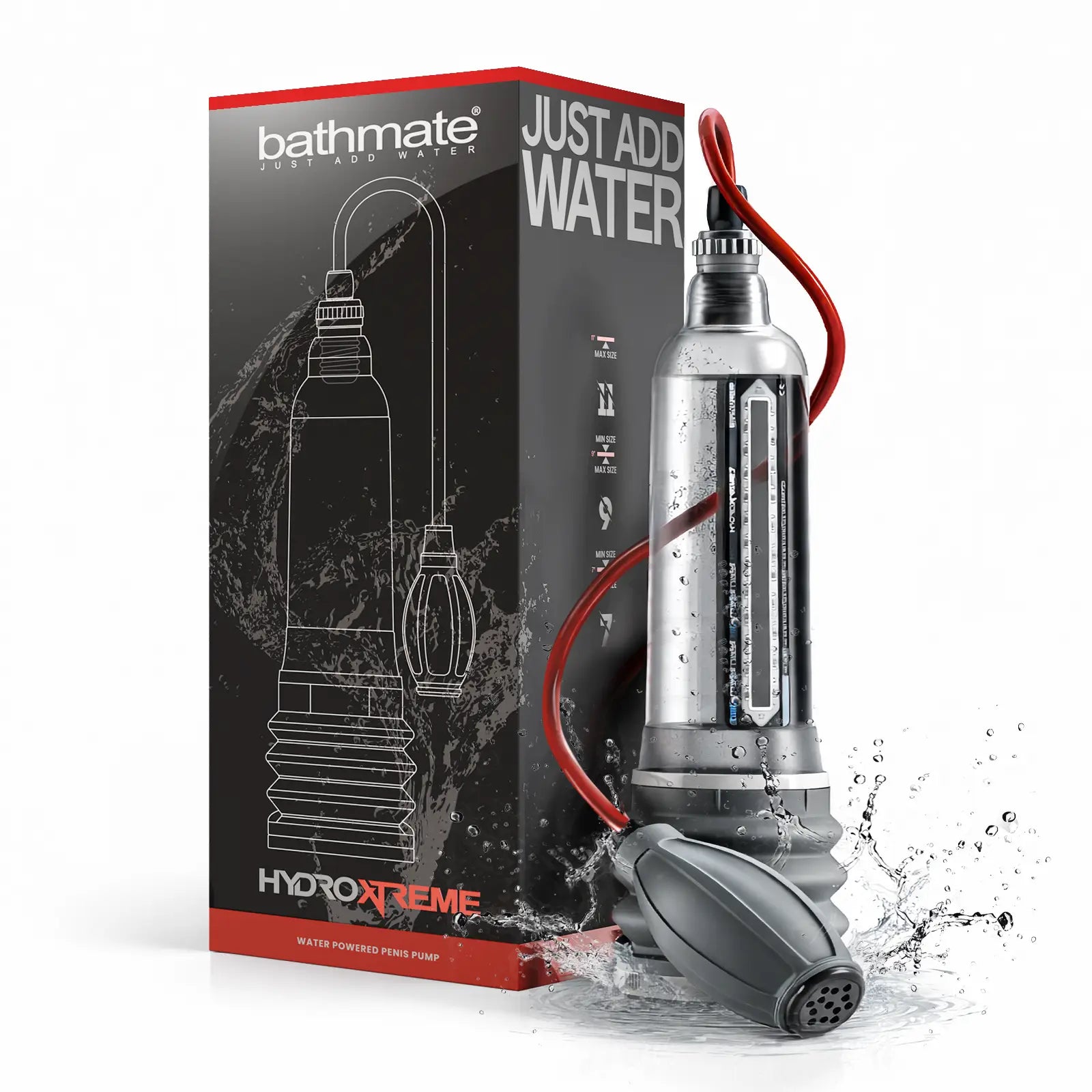 Bathmate HydroXtreme pump with packaging on a white background